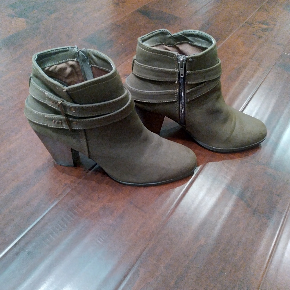Charlotte Russe olive green ankle boots
